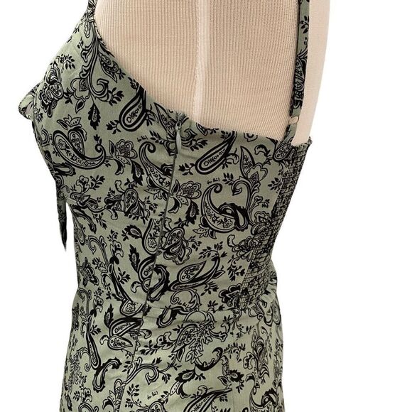 H&M Sage Green Paisley Ditsy Floral Pheasant Cami Lightweight Mini Sundress - Picture 3 of 7